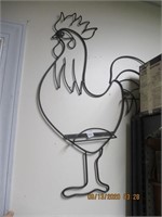 Metal Wall Rooster Plate Holder Rack