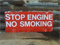 Stop Engine No Smoking Service Station Tin Sign