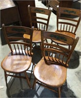 Set of 4 L Hitchcock dining room chairs