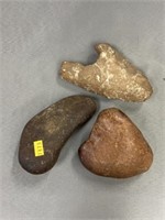 (3) Recovered Native American Artifacts