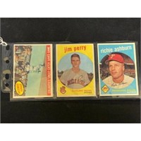 (3) 1959 Topps Baseball Stars/hof