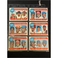 (6) 1969 Topps Baseball Leader Cards
