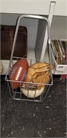 ball carrier with ball and glove