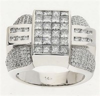 2.70 Ct Men Diamond Geometric Ring 14 Kt