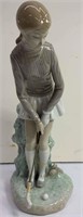 Lladro Hand Made Porcelain Figurine Of Lady Golfer