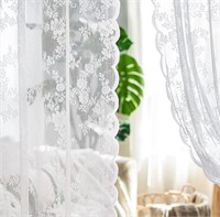 NEW $41 (58"x84") 2-Panel White Lace Curtains