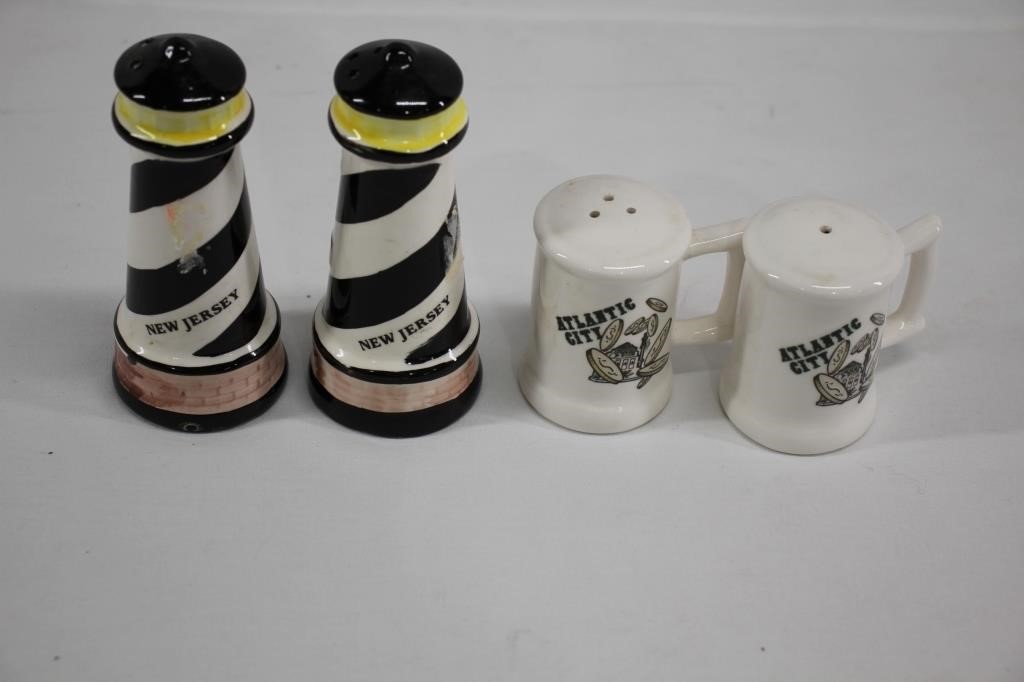 2 pair Novelty Figural Salt & Pepper Shakers