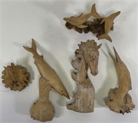 Hand Carved Animal Wooden Collectibles