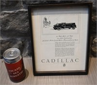 Publicité originale Cadillac, 1927, encadrée
