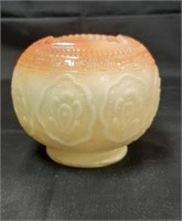 Fenton Stained Custard Persian Medallion Rose Bowl