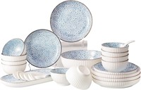18-Piece Dinnerware Set  Round Plates  Blue