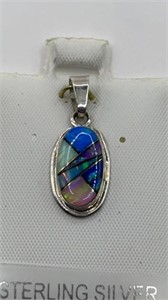Opal Inlaid in Sterling Pendant