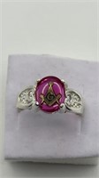 10K Masonic Emblem Sterling Ring Size 7