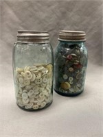 Antique Buttons with Canning Jars