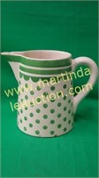 Vintage Green Dotted Pitcher - Germany