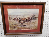 1913 The Roundup print by Charles M. Russell,