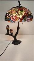 Parakeet Stain Glass Lamp