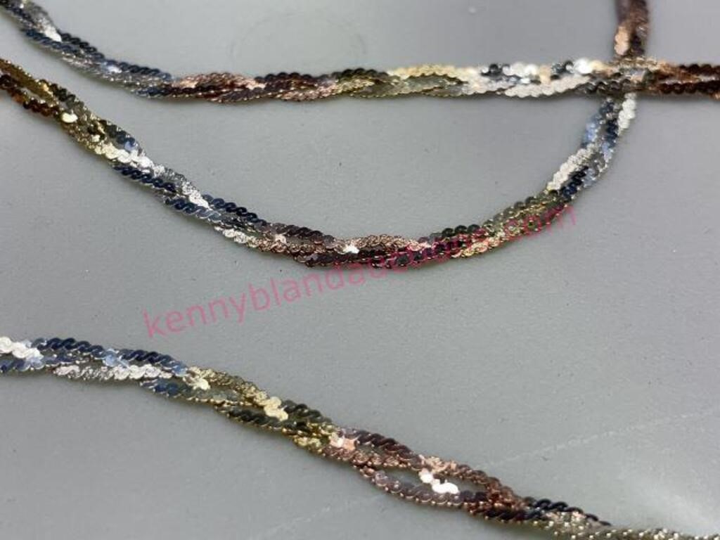 Sterling braided herringbone 18in necklace (5.2g)