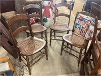 4 Wicker Seated Chairs