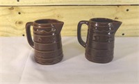 Vintage Marcrest Daisy Dot Stoneware Pitchers (2)