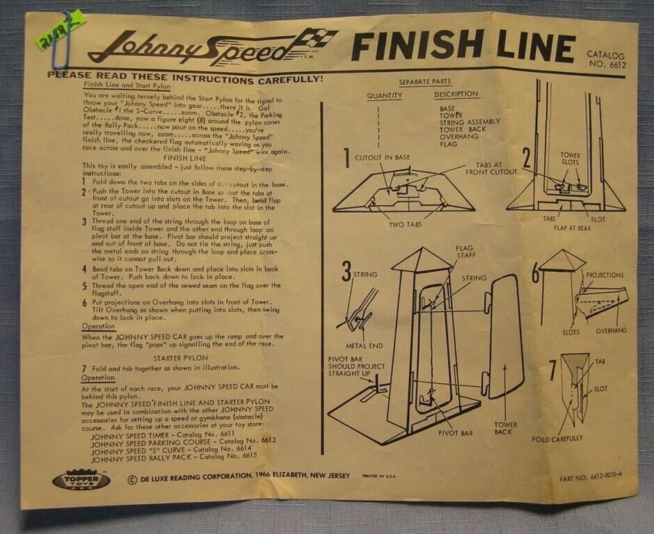 Johnny Express speed finish line brochure