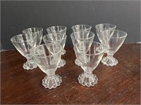 Set of 10 Candlewick 3 3/4in tall glasses/cordials