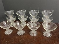Set of 12 Candlewick footed sherbert dishes