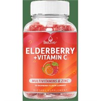 BeLive Elderberry Gummies with Vitamin C – Doub...