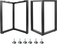 Metal Table Legs  Set of 2  28x18 Matte Blk