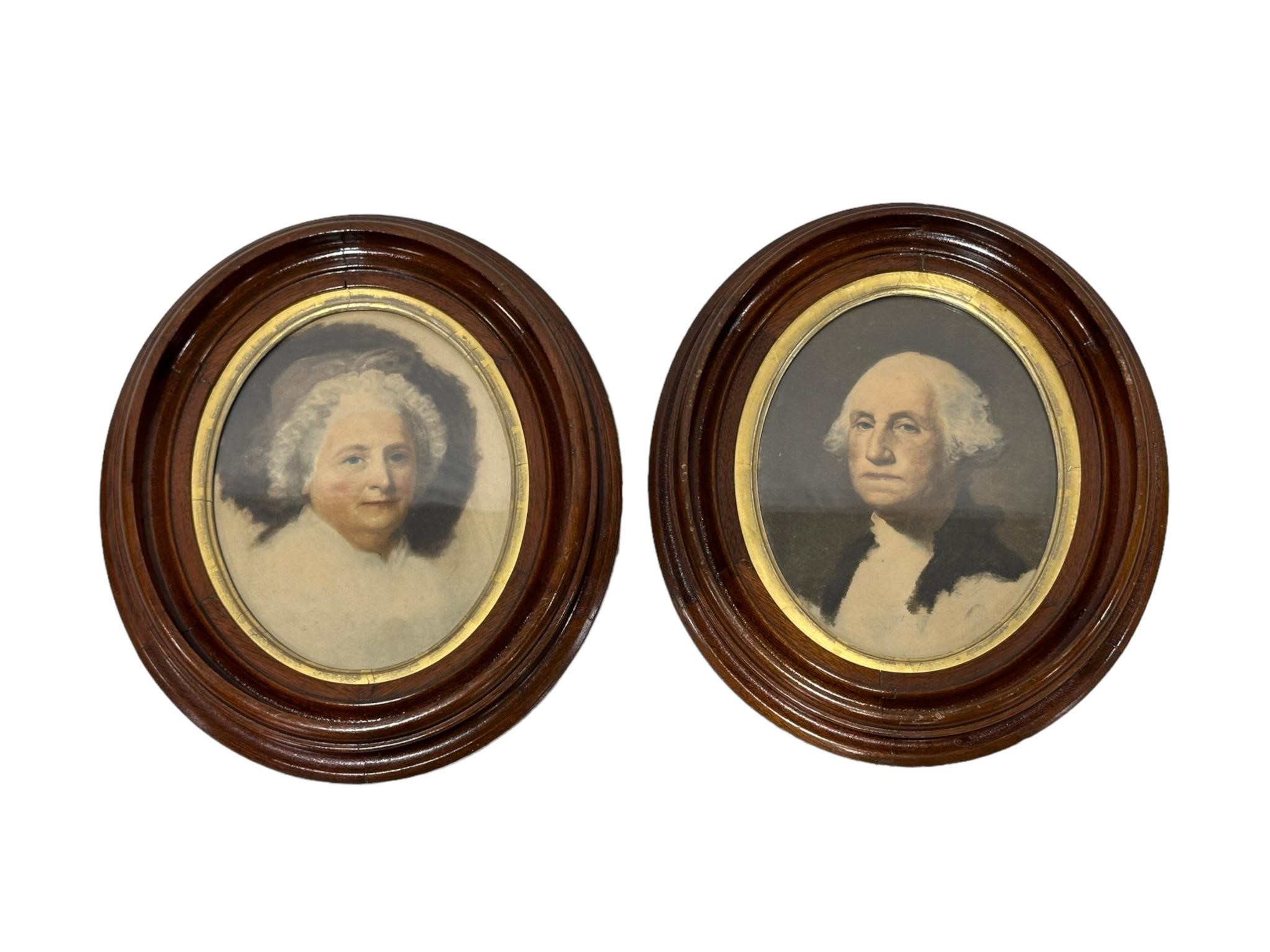 George & Martha Washington Framed Portrait Prints