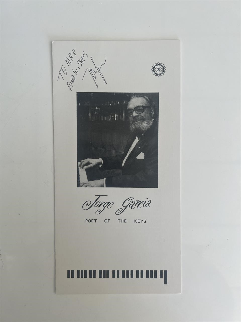 Pianist Jorge Garcia signed program