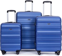 3pc Luggage Set, Expandable, Spinner, Blue