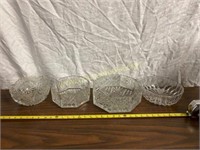Four Beautiful Cut Glass Bowls
