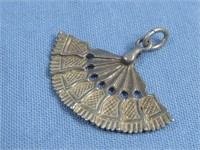 Sterling Silver Fan Pendant Hallmarked