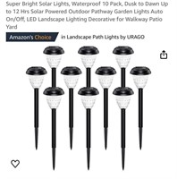 Super Bright Solar Lights, Waterproof 10 Pack