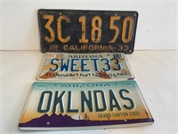3-License Plates w/1933 California Plate