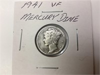 1941 US Silver Mercury Dime