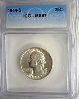 1944-S Quarter ICG MS67 LISTS $260