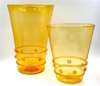 Amber Murano Glass vases