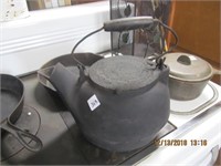 Antique Cast Iron Kettle-Fits in Stove Top Opening