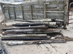 Pile of miscellaneous wood posts