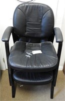 Lot #3772 - (2) Vinyl open arm side chairs