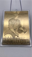 Walter Johnson 22kt Gold Baseball Card Danbury