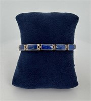 Sterling Silver Lapis Lazuli Link Bracelet