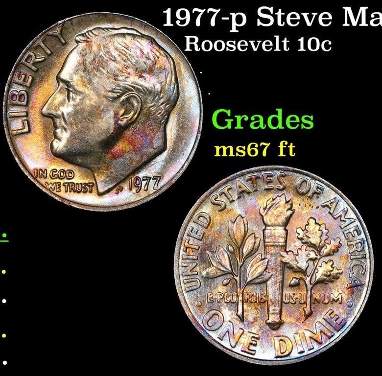 1977-p Roosevelt Dime Steve Martin Collection Rain