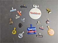 17 Vintage Political Tab Pins