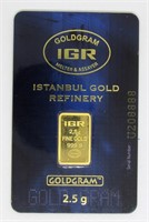 .999 GOLD 2.5g BAR - INSTANBUL GOLD REFINERY