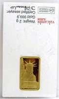 .999 GOLD 2g BAR - LIBERTY MINT GRAM