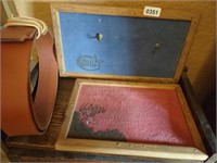 (2) Pistol Wall Plaques & Unfinished Leather Belt
