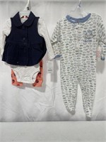 PACK OF 2 INFANTS CLOTHES 3M GIRLS OUTFIT AND 6